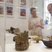 Artist Jessica Persson and the tourism councillor at the launch of the exhibition.