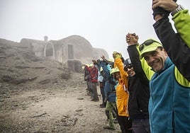 Hikers reach the Elorrieta refuge in September 2015.