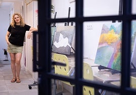 The artist in her brand new studio in Calle Paco Miranda.