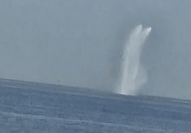 What caused the impressive jet of water seen off the Costa del Sol?