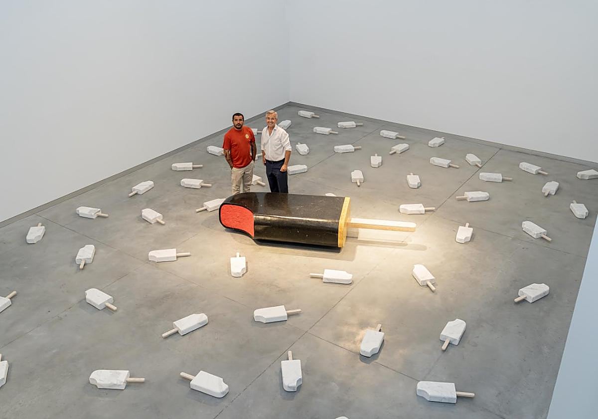 The 3,000kg-marble-ice cream sculpture.