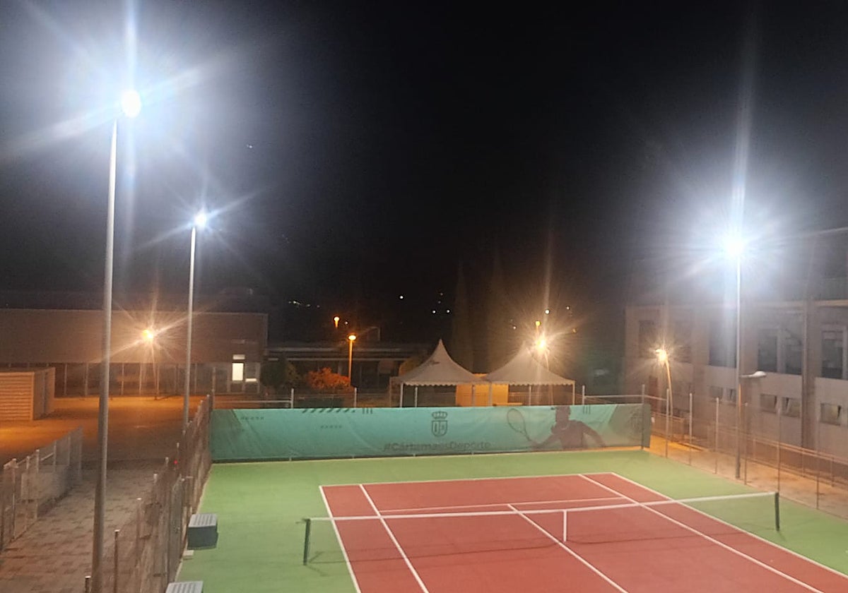 New LED lighting has been installed on the municipal tennis courts.