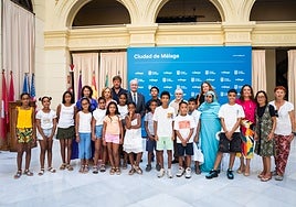 Reception of the summer foster children yesterday at the town hall.