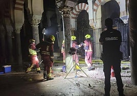 The fire brigade monitored the mosque-cathedral in Cordoba during the whole night.