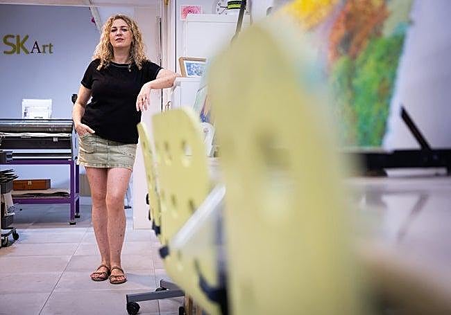 Inside the workshop in Victoria - with the print machine in the background.