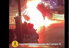 The 'toro de fuego' at the moment it injured the girl.