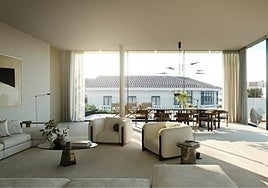 Photo of the living room of one of these luxury villas.