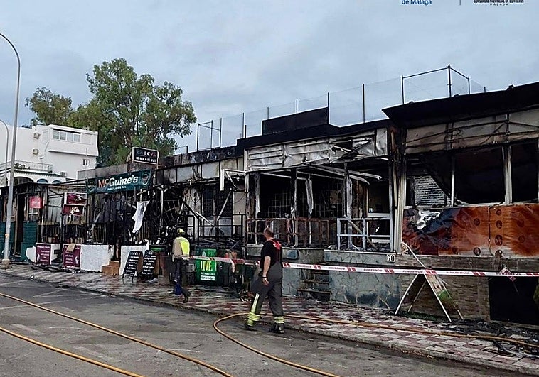 The fire affected seven bars and a supermarket.