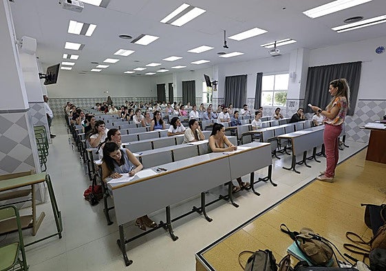 Civil service exams in Malaga.