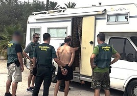 This is the moment an alleged arsonist was arrested on the Costa del Sol for starting six forest fires since July