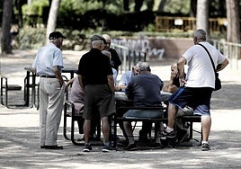 Retired people in a park.