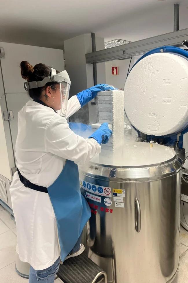 Another one of the Biobank researchers.