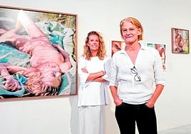 Mona Kuhn presenting her exhibition at MUCAC La Coracha in Malaga.