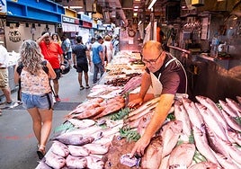 A stall in Malaga city's Atarazanas food market.