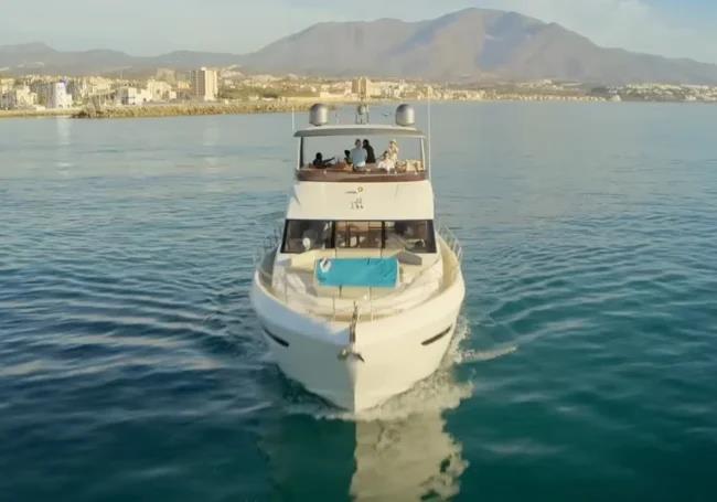 A luxury yacht trip along the Malaga coast is a must-see on the British stars' holiday.