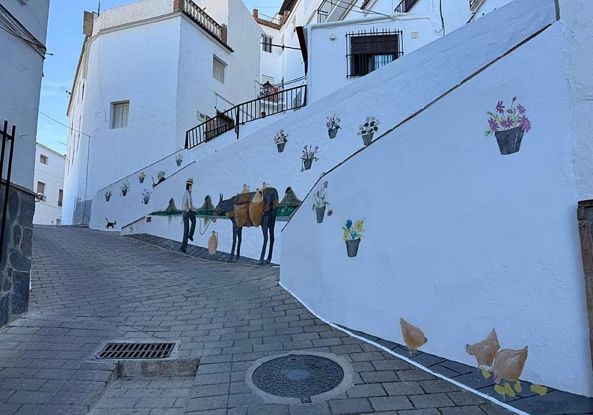 One of the murals in the village.