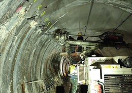 Work on tunnel 1 of the high-speed line in Abdalajís.