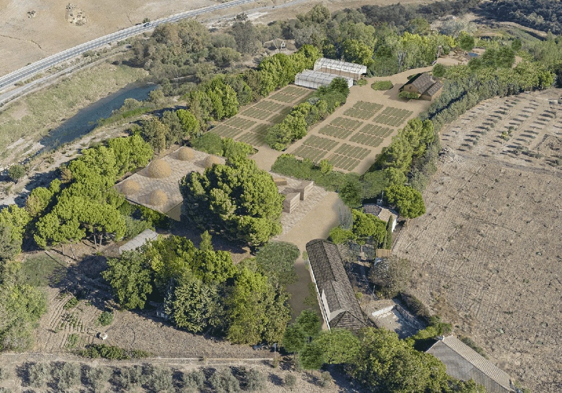 Aerial view of the site where the new environmental centre will be located.