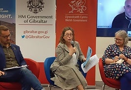 Professor Brechtje Post from Cambridge University during the discussion.