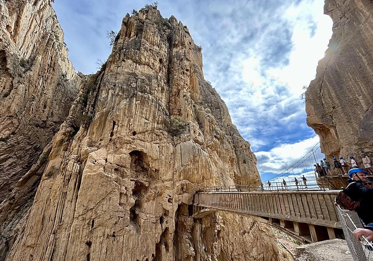 The Caminito del Rey suspension bridge that spans the Gaitanes gorge.