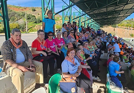 A group of senior citizens enjoying a sporting activity in Estepona.