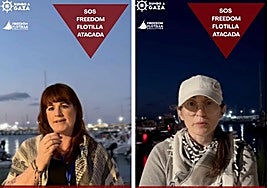 Screenshots from the messages posted on Instagram by the two Malaga residents - María Plata Díaz (on the left) and Elisabeth Di Luca.