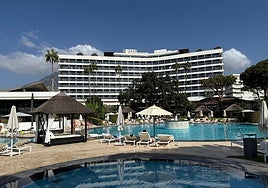 View of the pool area of the Meliá Don Pepe in Marbella.
