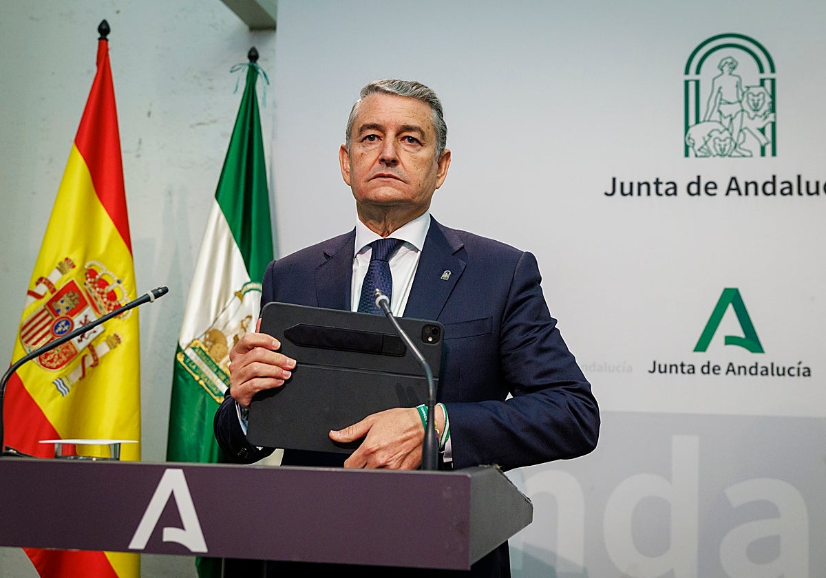 Antonio Sanz after the meeting of the Andalusian authorities.