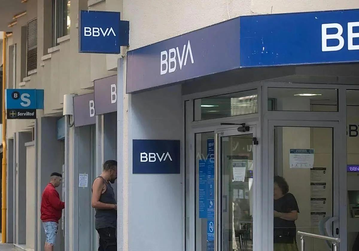 A Banco Sabadell office next to a BBVA bank.
