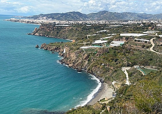 Panoramic view of the Maro-Cerro Gordo Cliffs from the Maro watchtower.