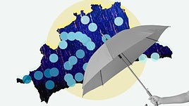 The rainfall map for Malaga province: these are the places where it rains the most