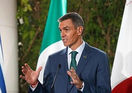Sánchez after the Med9 summit in Slovenia.