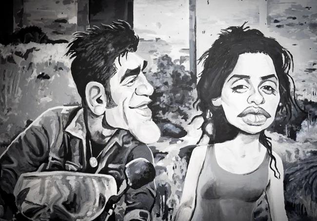 Javier Bardem and Penélope Cruz, in 'Jamón, jamón'.