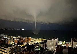 Archive image of a waterspout close to the coast of Torremolinos.