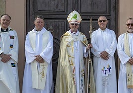 Revd Dr Robert Innes (c) at the Anglican church with clergy from across the Costa del Sol.