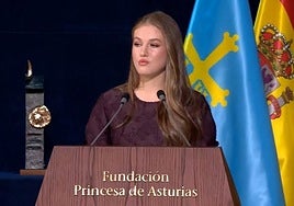 Princess of Asturias Leonor during the reading of her speech.