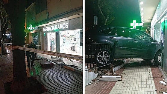 Car smashes into shop window of pharmacy in Marbella