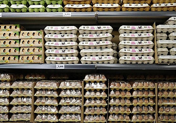 Eggs sold in a supermarket.