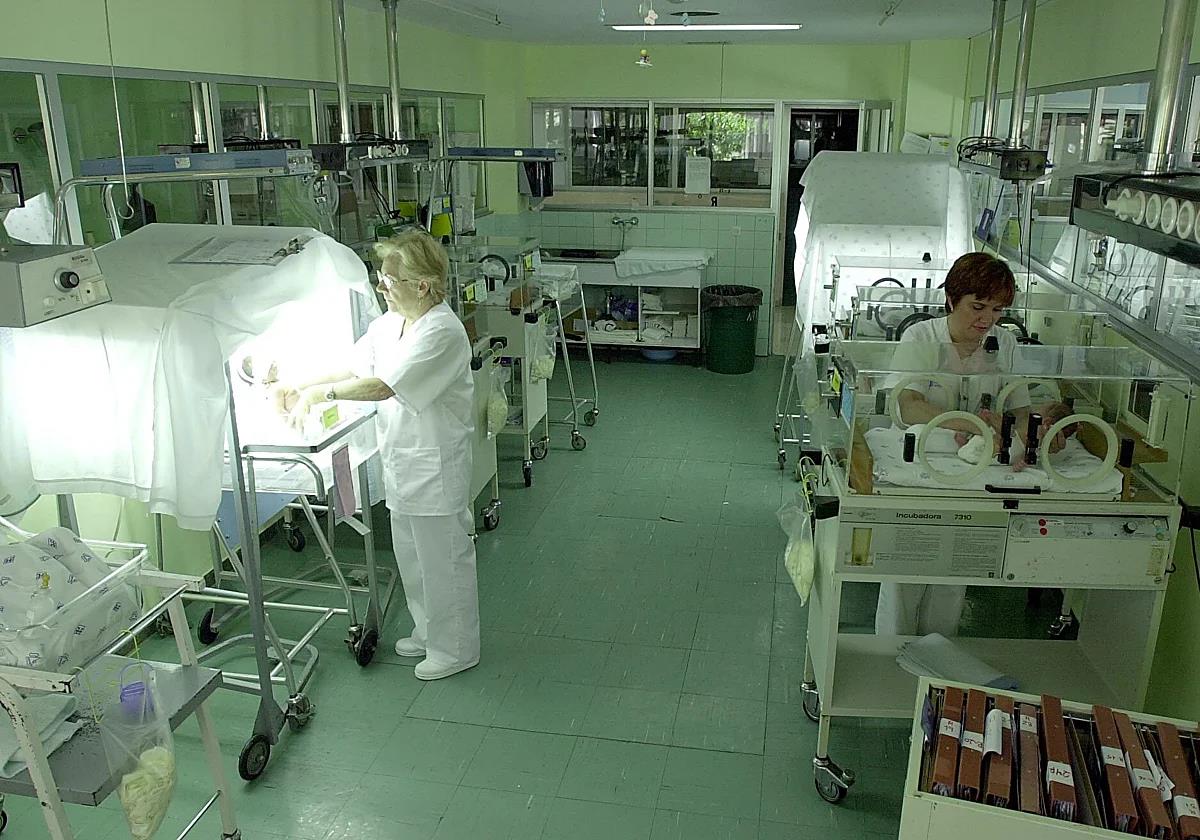 Newborn baby unit in a Spanish hospital.