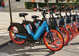 File image of electric bicycles for rent.