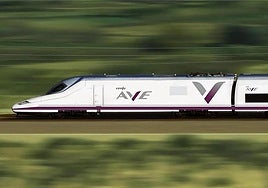 An AVE high-speed train in Spain.