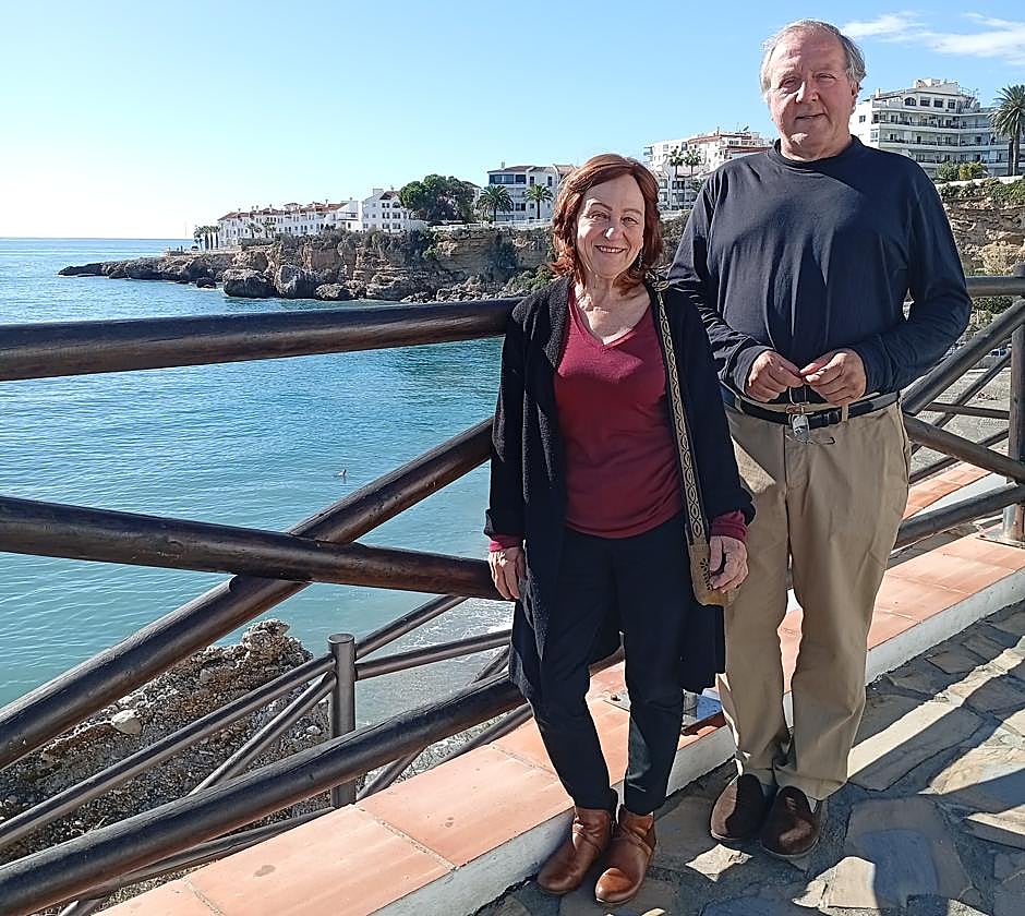 Lynne Mackey and Dave Gee in Nerja ahead of their concerts.