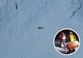 Image captured by the Ertzaintza police helicopter crew of the flock of sheep belonging to the missing shepherd in Urbia.