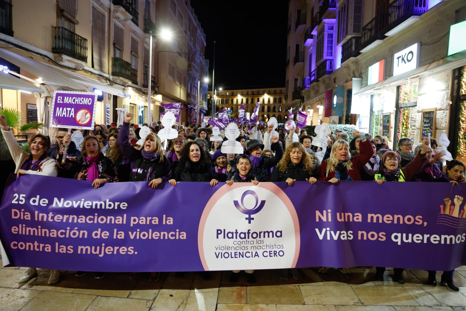 Thousands of people march through Malaga in protest against gender violence, in pictures