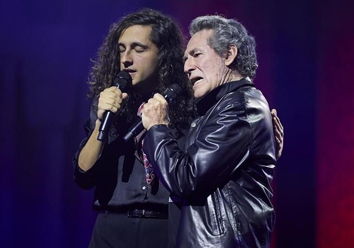 Arge Bogota and Miguel Rios perform on stage during the Latin GRAMMY in Seville