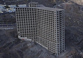 Archive image of the abandoned building in Añaza, Tenerife.
