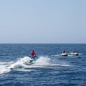 Users on jet skis in Almeria during the summer, from the archive.