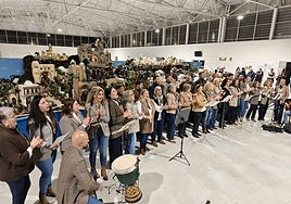 Choral performance during the inauguration of the nativity scene.