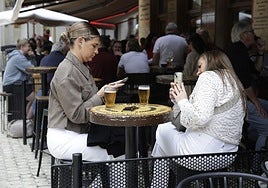 A bar terrace in Malaga.