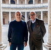The architect Pedro Salmerón and the director of the Alhambra, Rodrigo Ruiz-Jimenez.